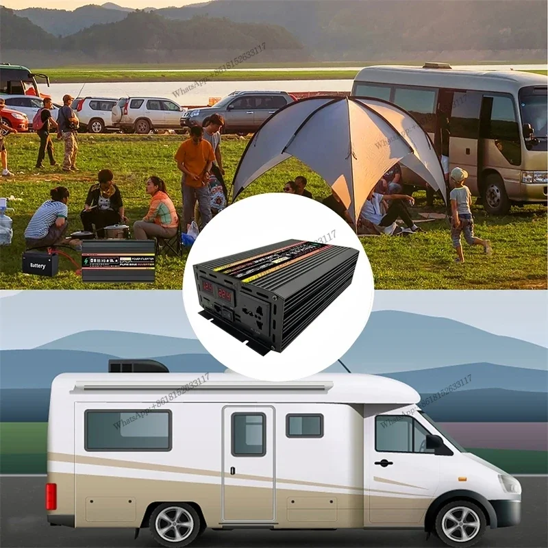 12000 ワット純粋な正弦波パワーインバーター電圧変圧器デジタルディスプレイ車ホーム屋外 DC12V 220V コンバータとコントローラ