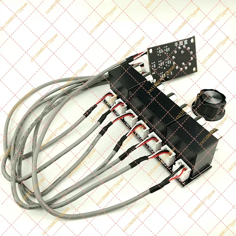 6-Channel RCA Audio Selector Switch, Dual-Channel Signal Router with Shielded Cable