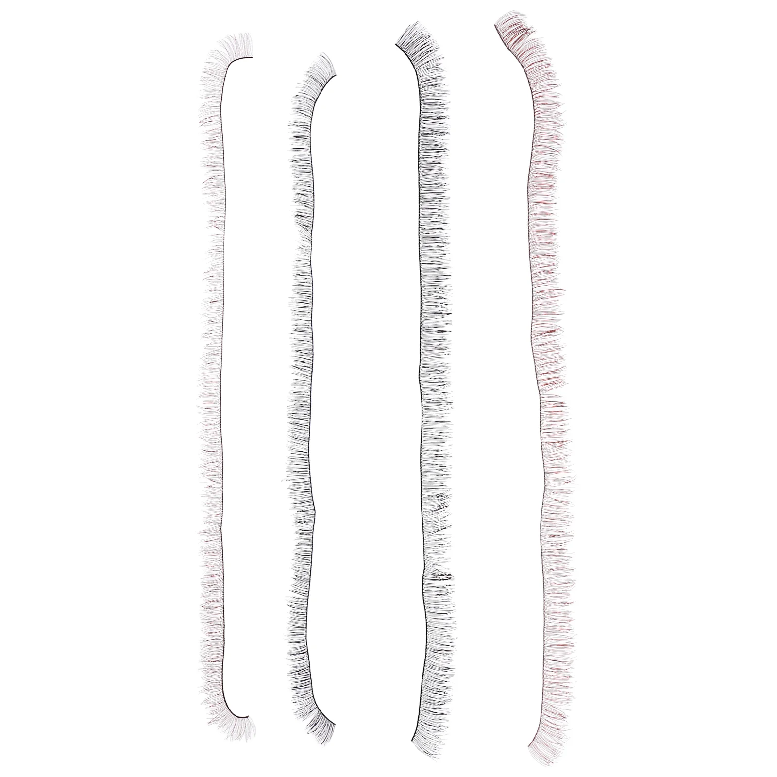 Faux-cils faits à la main, accessoires pour les yeux, noirs, 1cm, 08cm, marron, 1cm, B, 4 pièces