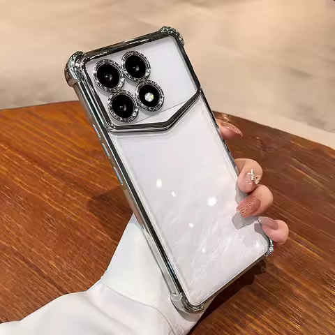 Four Corners Thickening Plating Silicone Soft Case For Xiaomi Mi Poco X6 Pro X3 Nfc X5 F6 F5 F3 M6 M3 F6pro 5G M6pro Cover X 6 3