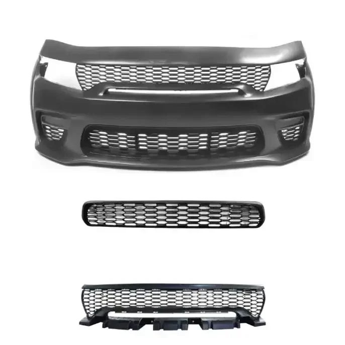 Front Bumper Body Kit Accessories,Auto Front Bumper Assembly With Grille For 2020-2022 For Dodge Charger Hellcat Widebody Style