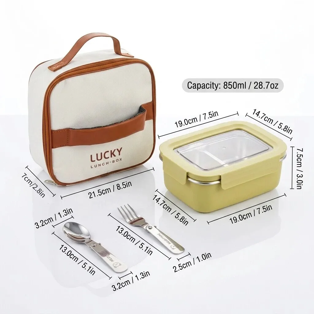 304 roestvrijstalen bento-lunchbox voor kinderen, studenten, draagbare verzegelde fruitsalade-voedselcontainer met compartiment, magnetronbestendig