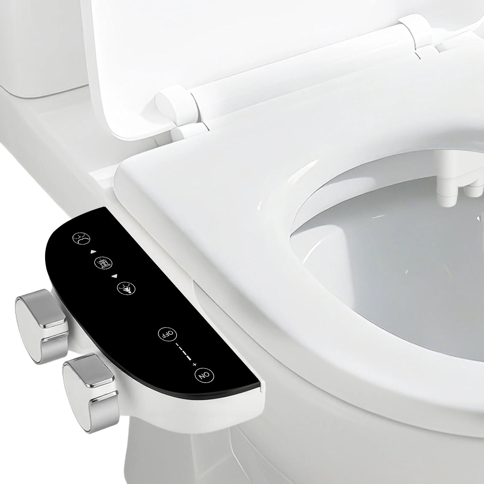 

Bidet Attachment For Toilet With Retractable Self-Cleaning Double Nozzles Front Rear Cleaning Adjustable Pressure Switch