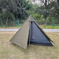 Lightweight Pyramid Single-Person Tent Camping Outdoor Anti-Mosquito Waterproof Adult Bushcraft Glamping Tent for All Seasons