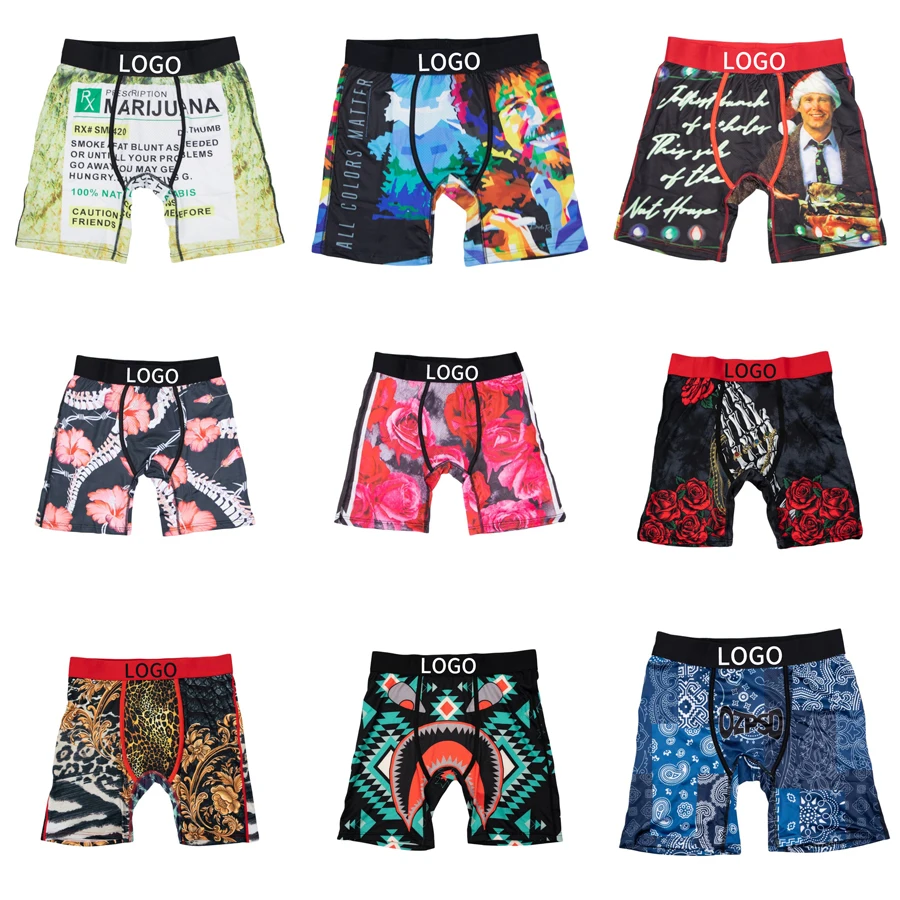 مثير الرجال الملابس الداخلية شبكة تنفس المنشعب رجل السروال الرجال سراويل حجم كبير L-2XL رجل boxershort المطبوعة الرجال الملاكم ملخصات