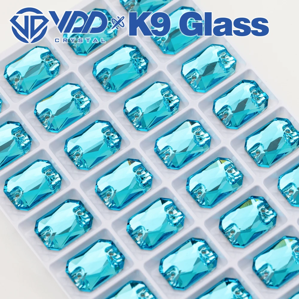 VDD Großhandel Smaragdschliff Hochwertige K9-Glas-Applikations-Strasssteine, Kristall-Flachrück-Applikationssteine zum Nähen für Bekleidungsdekorationen – Detail 19