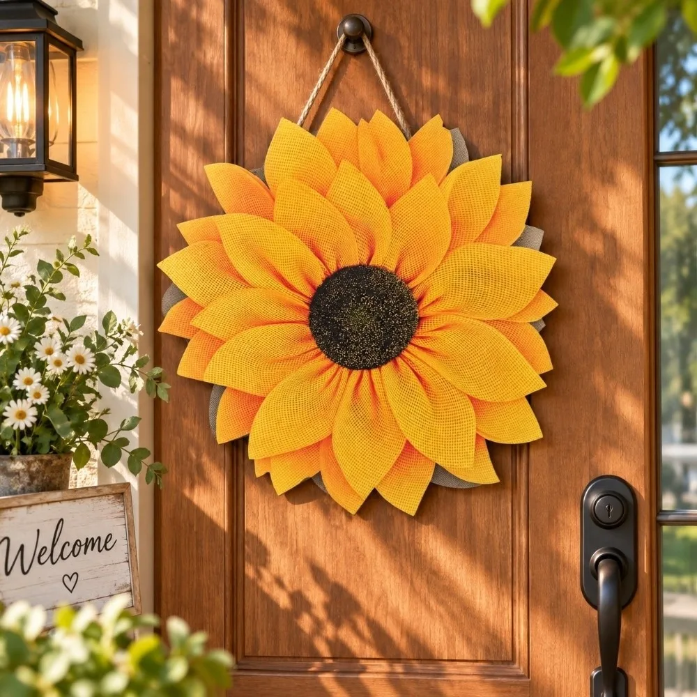 Wooden Harvest Festival Sign Rustic 2D Flat Print Fall Halloween Decorative Sign Maple Leaf Scarecrow Wreath