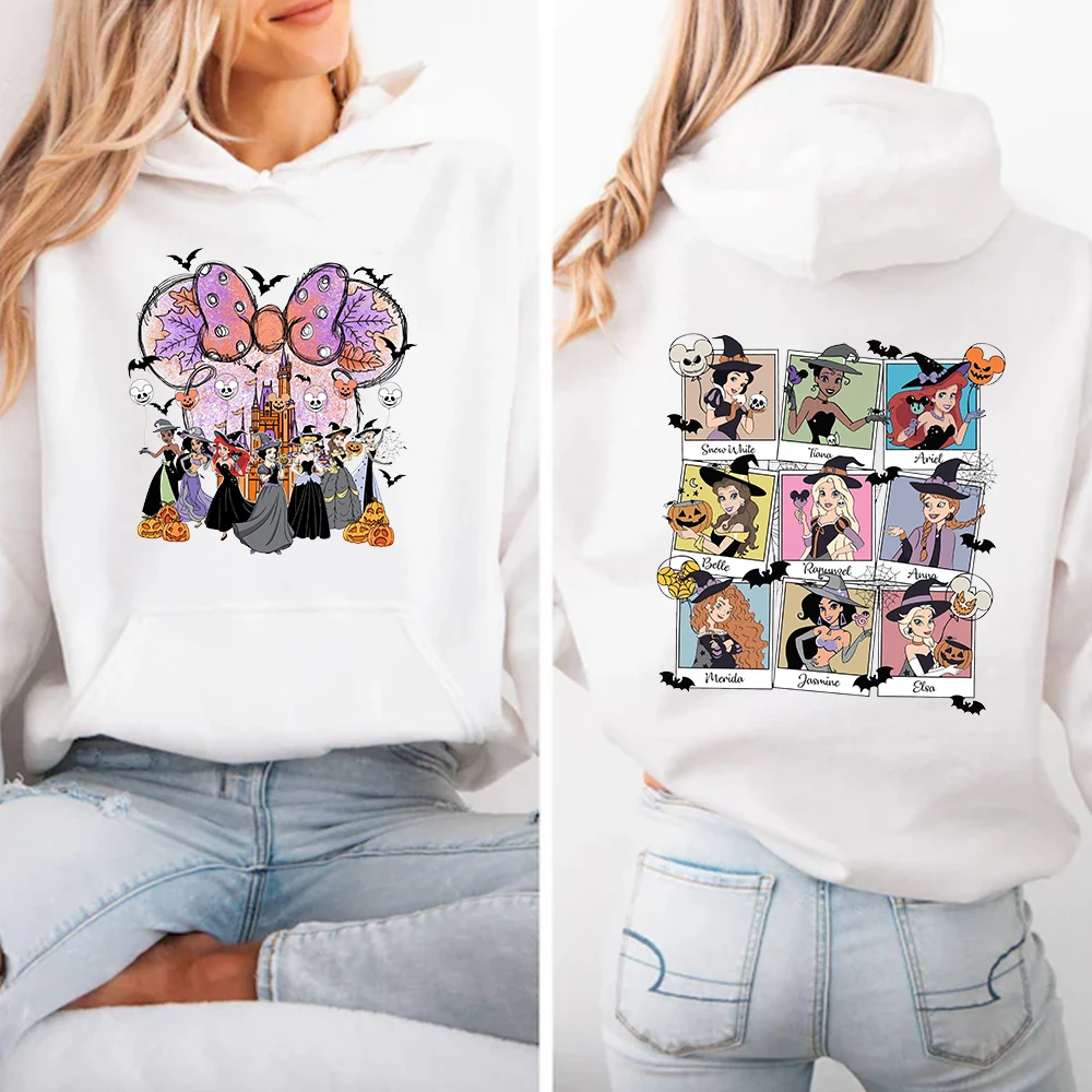 Nowa damska bluza z kapturem z motywem Ghost Girl, bluza z kapturem z motywem księżniczek Disneya, bluza damska z kapturem na jesień/zimę