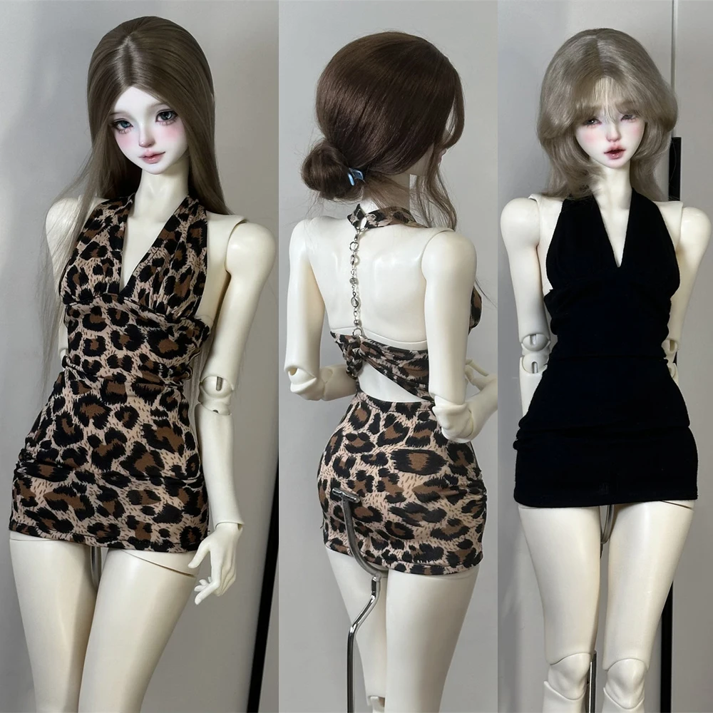 

D09-P784 детская игрушка ручной работы 1/3 IMPL63 SD16 AS60 SDGR девочка BJD/SD кукольная одежда с леопардовым принтом черное платье с открытой спиной 1 шт.