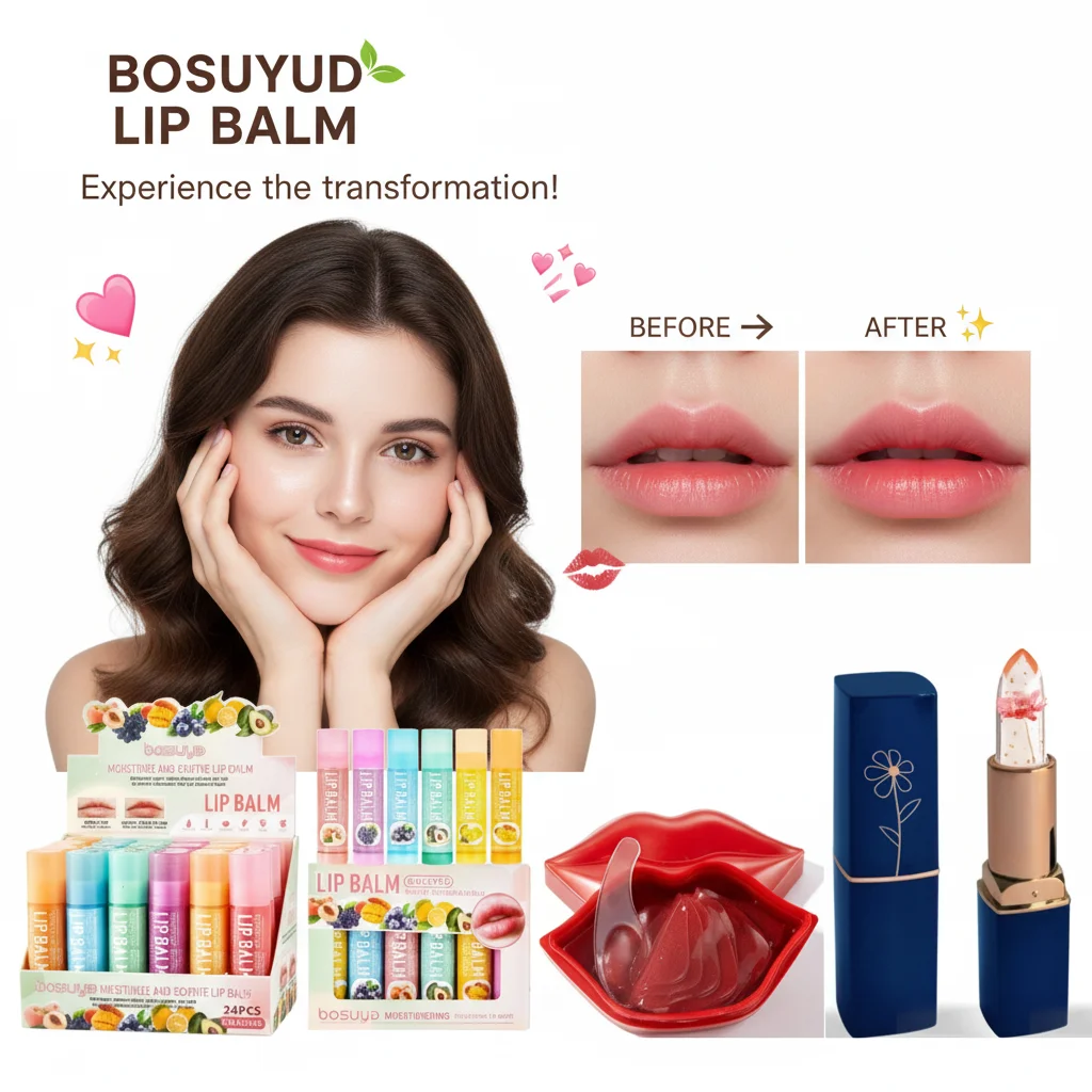 6/24Pcs Fruit Series Lip Balm Set Moisturizing Repair Anti-Cracked Hydrating Vitamin E Lip Balm Cherry jelly Lip Mask Skin Care