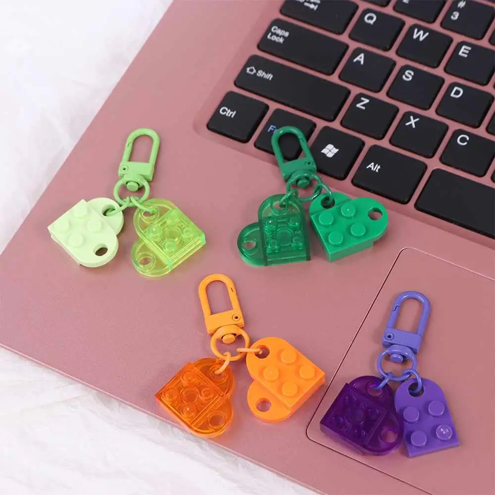 Key Accessories Car Key Ring Fashion Jewelry Heart Key Ring Key Chain Love Heart Brick Keychain Building Block Key Buckle