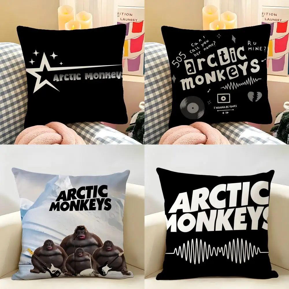 Band A-Arctic M-Monkeys Cushion Cover Natural Linen Double Sided Print  Throw Pillow Case for Sofa Couch Home Decor
