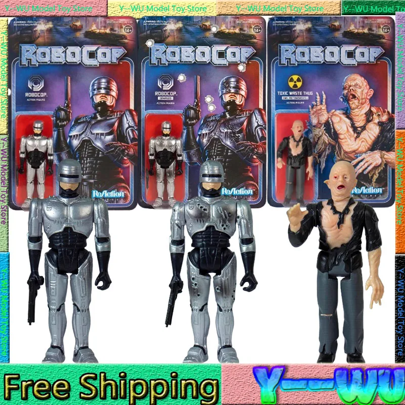 In Stock Super7 Reaction Carded Figure Robocop Battle Damaged Emil Andowsky Set Movie Action Figurine For Kids Xmas Gifts Custom