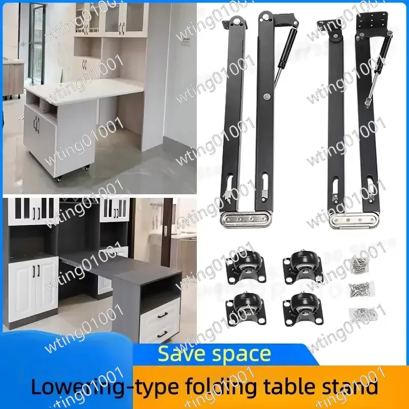 for Multifunctional Folding Table with Hidden Sliding Telescopic Rails Convertible Desk Wine Cabinet Space Saving Design