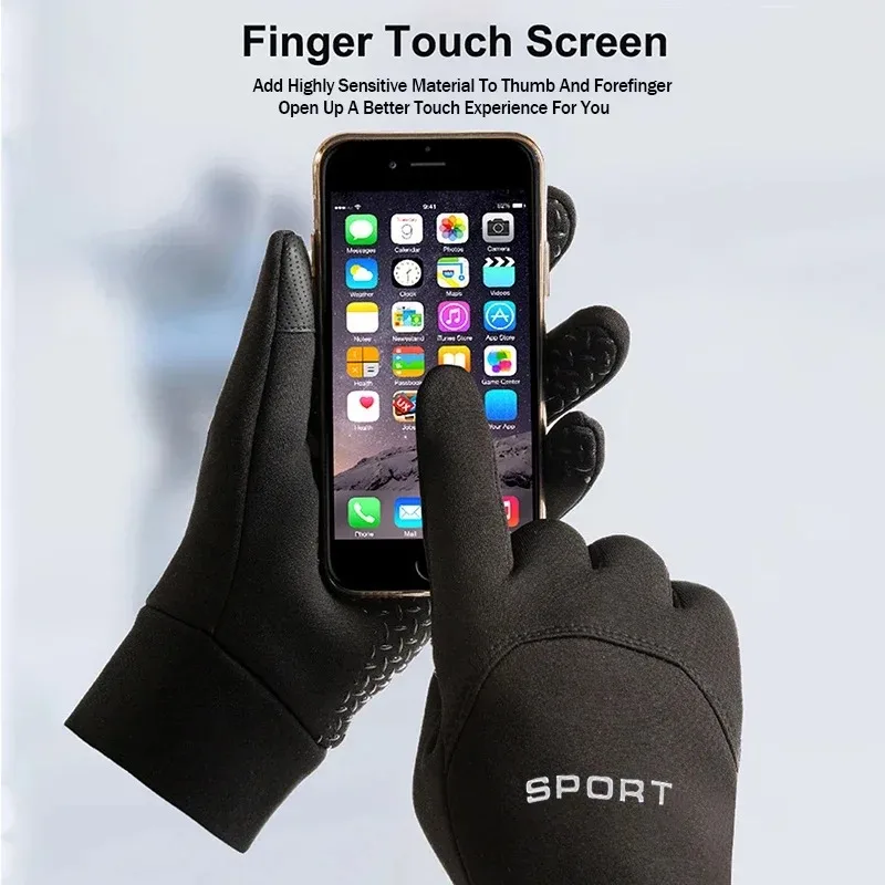 Thermal Touchscreen Gloves with Two-Finger Opening, Windproof Non-Slip Winter Gloves for Fishing, Cycling & Driving