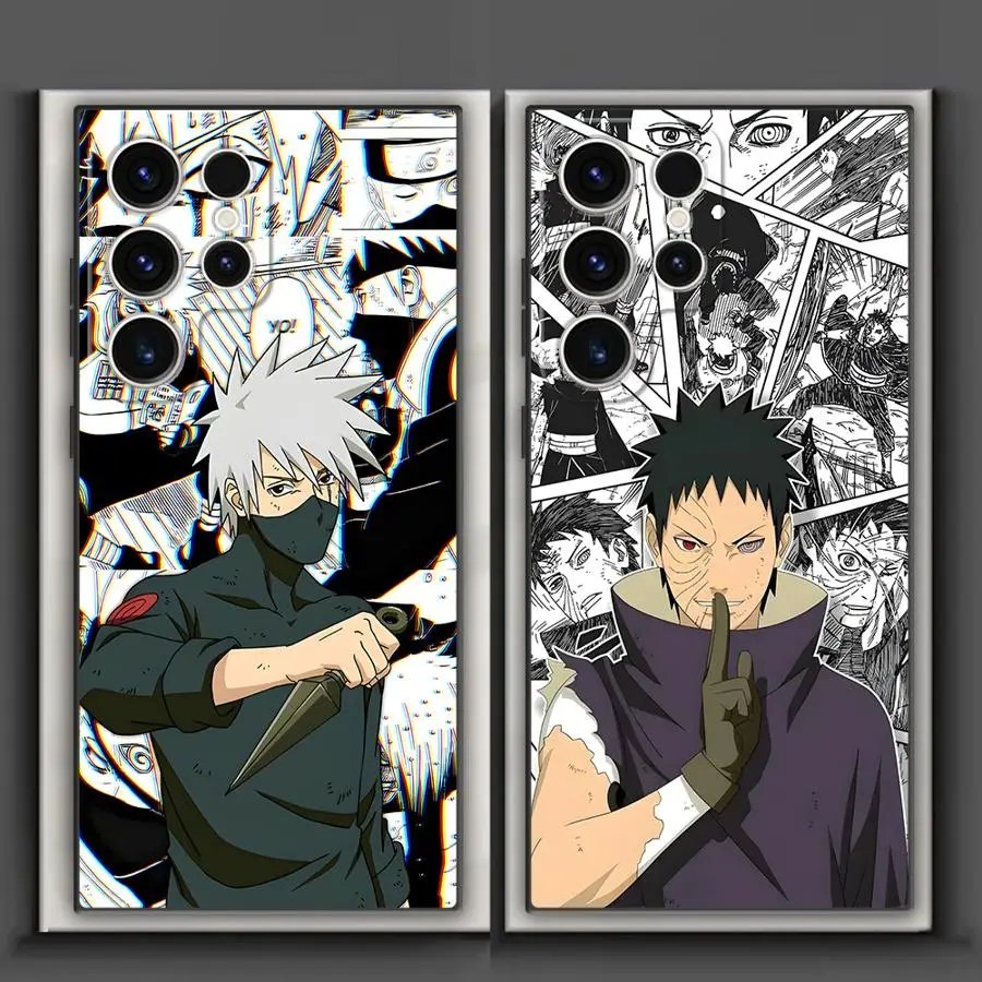 Black Soft Phone Cover Case for Samsung Galaxy S25 Edge S21 FE S20 S24 Plus S23 Ultra Cartoon Cool Kakashi
