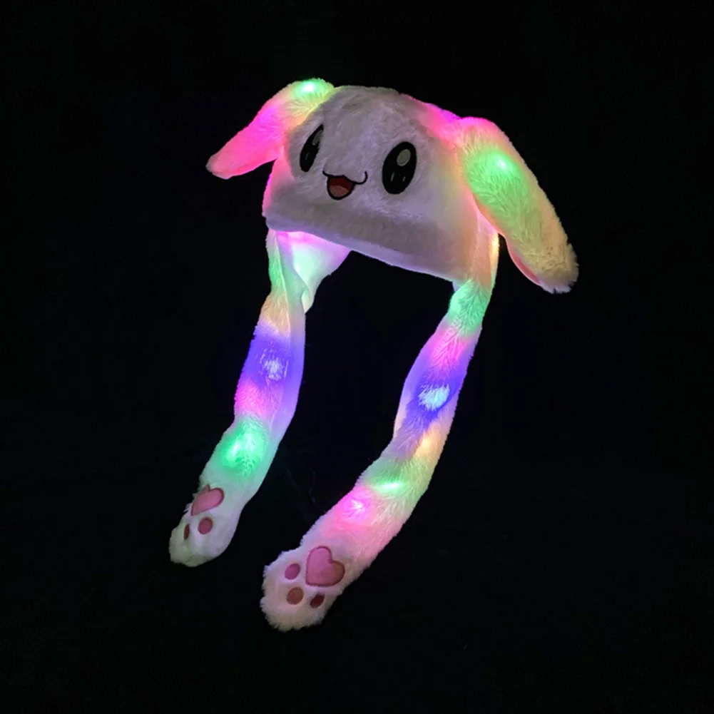 أرنب أطفال مضيئة قبعة الاطفال الكبار أفخم آذان طويلة القبعات هدايا عيد الميلاد الطفل حفلة عيد ميلاد قبعة حفلة متعة Cosplays الدعائم