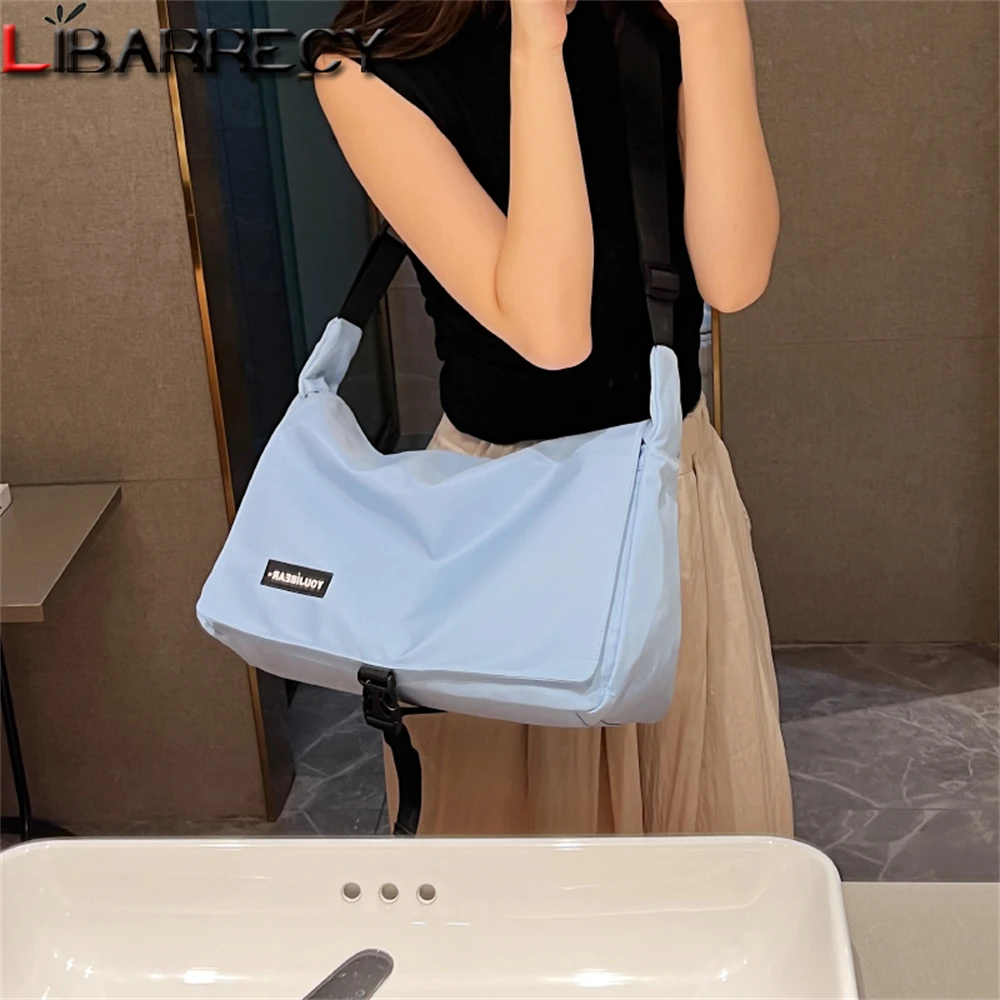 

Large Capacity High Quality Nylon Ladies Shoulder Bag Fashion Student Bags Travel Bag Solid Color New Women Crossbody Bags Sac