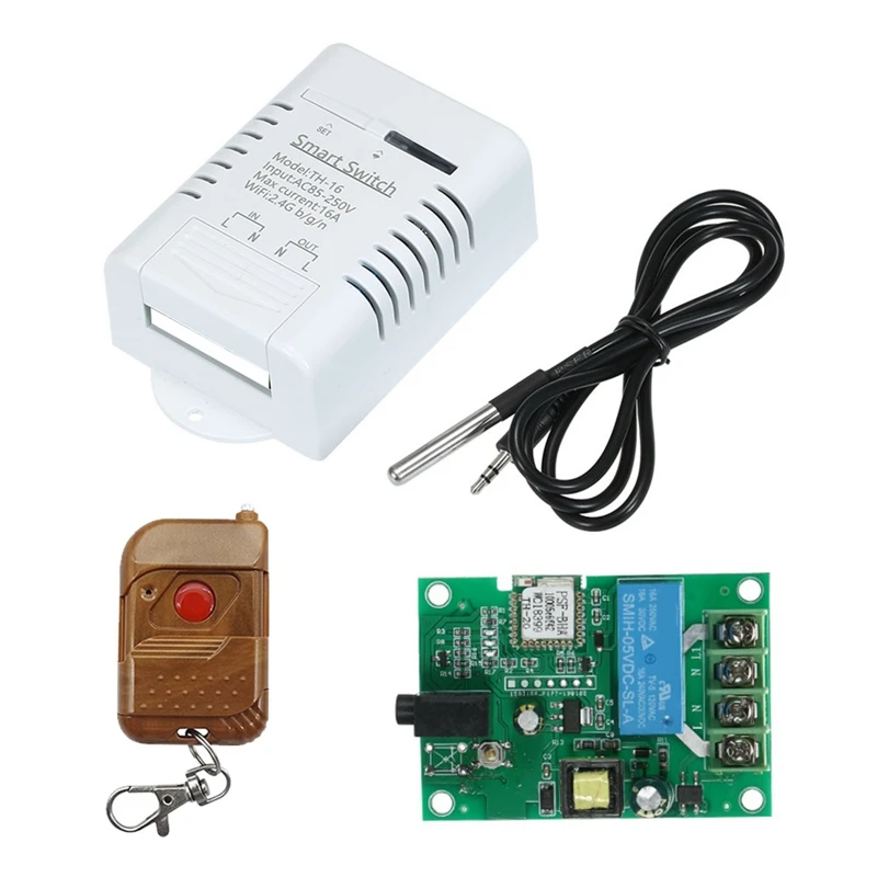 Ewelink 온도 모니터 스위치 모듈, RF 원격, 구글 홈 알렉사용, 16A, 3000W