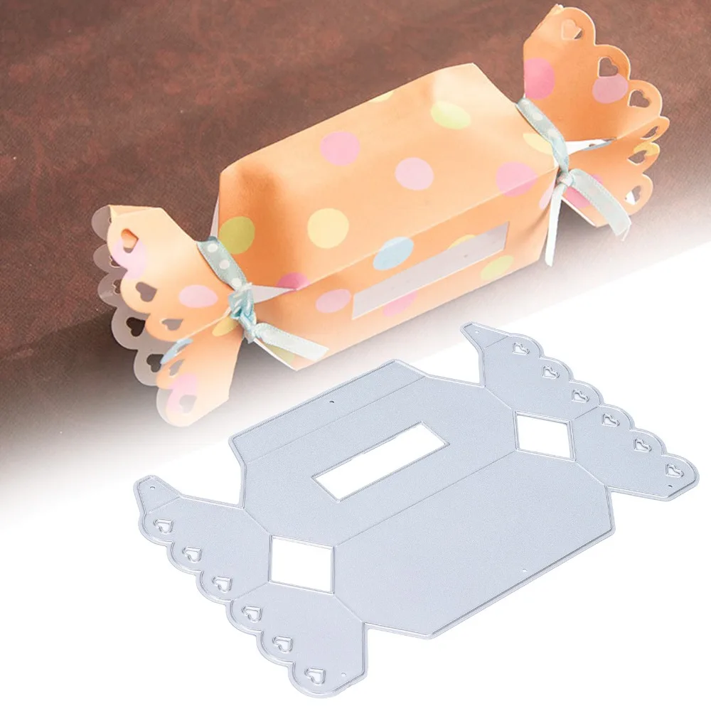 Carbon Steel Cutting Dies Thin Metal Heart Shape DIY Die Cuts Lace Edge Candy Box Shape Carbon Steel Die Paper Crafting