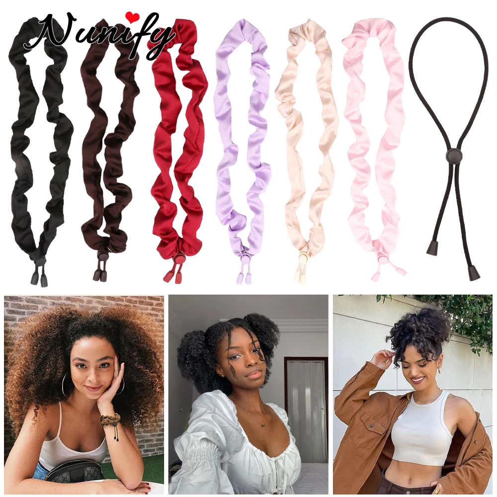 

Черные атласные резинки для волос, прочные, многоразовые, регулируемые, эластичные, не скользят, для всех типов волос, инструменты для укладки волос