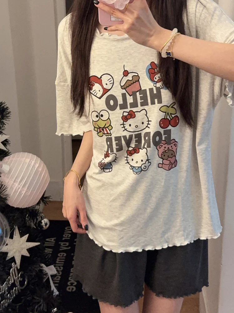 ملابس نسائية من Hellokit مع وسادة صدر مشروط صيفية جديدة ort Sve orts ملابس منزلية خارجية يمكن ارتداؤها ملابس كرتونية لطيفة... #4