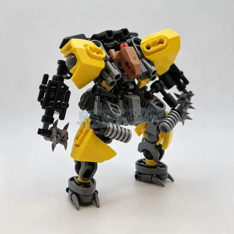 123PCS Meat Grinder Modify Robot MOC Mech Model Custom Puzzle DIY Assembly Creative Building Blocks Toy Collector Gift Display