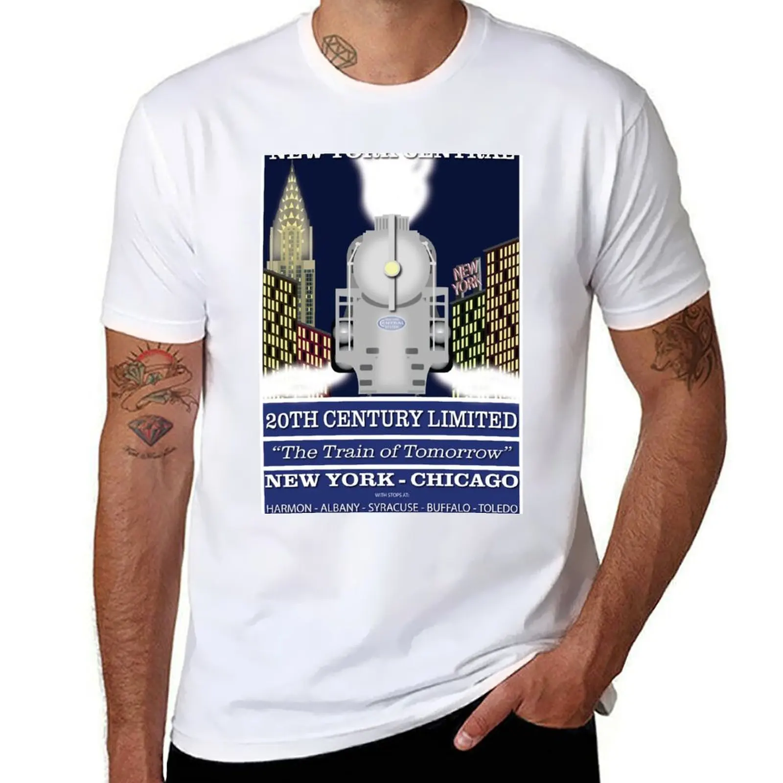 New York Central 20th Century Limited Advertisement Poster T-Shirt man t shirt heavy cotton g man t shirts for men T-Shirt
