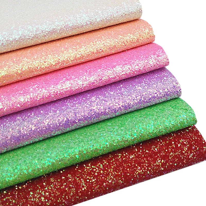 Neon Colors Chunky Glitter Leather Sheet Pink Green Blue Purple White Glitter Fabric Sheets for Bows Earrings DIY 21x29cm W248