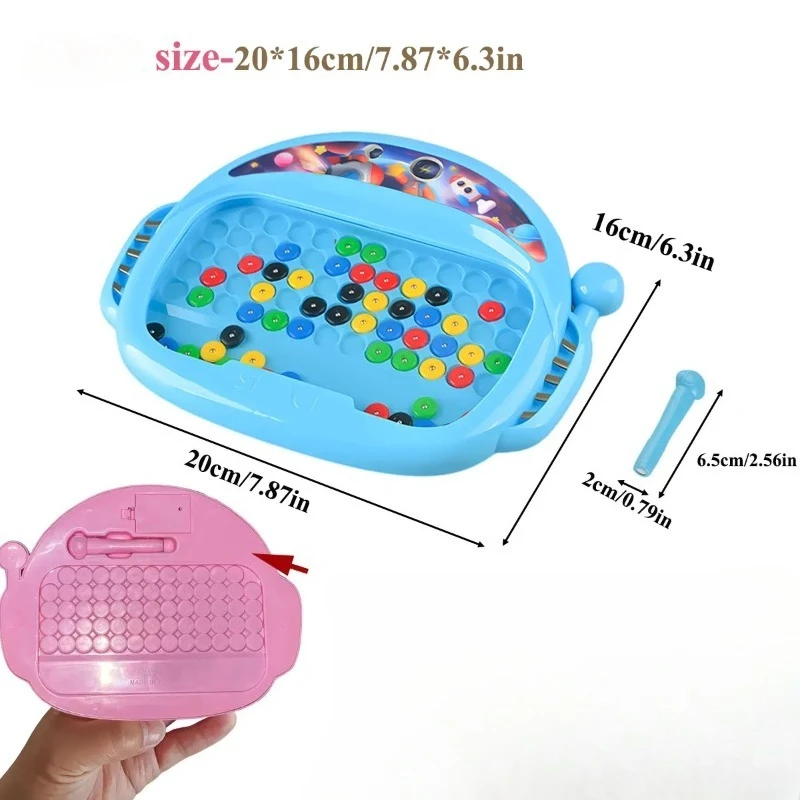 1 PCS Children's Magnetic Doodle Board with Pen & Beads Drawing Toy for 3-8 Years Kids Educational Boy Girl Montessori Gift