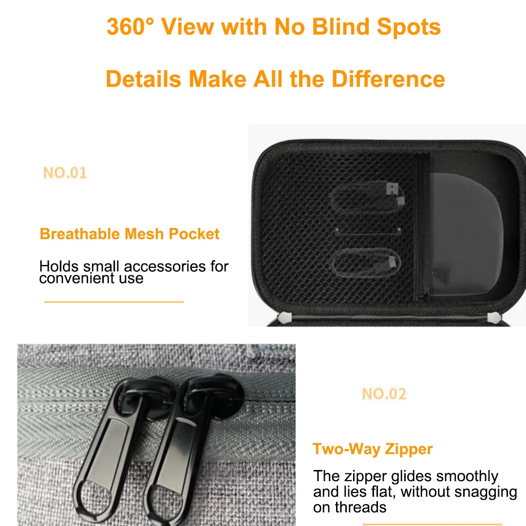 for MANGMI Air X Hard Shell Travel Case Drop Proof Shockproof Dual Zipper Mesh Pocket Organizer Hand Carry Protective Pouch