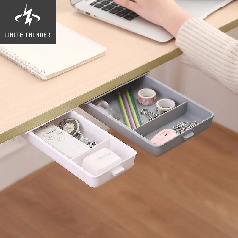 

Desk Table Storage Drawer Organizer Box Under Desk Stand Self-adhesive Under-drawer Storage Pen Holder Desk Organizer