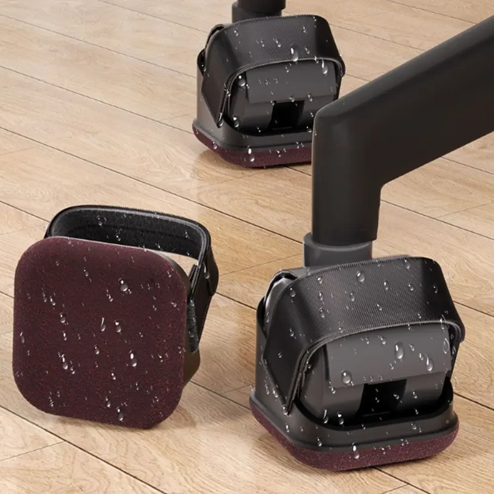 5PCs Straps Design Chair Caster Cups Non-woven Fabric Stable Felt Bottom Furniture Pads Reduce Noise Anti Slip