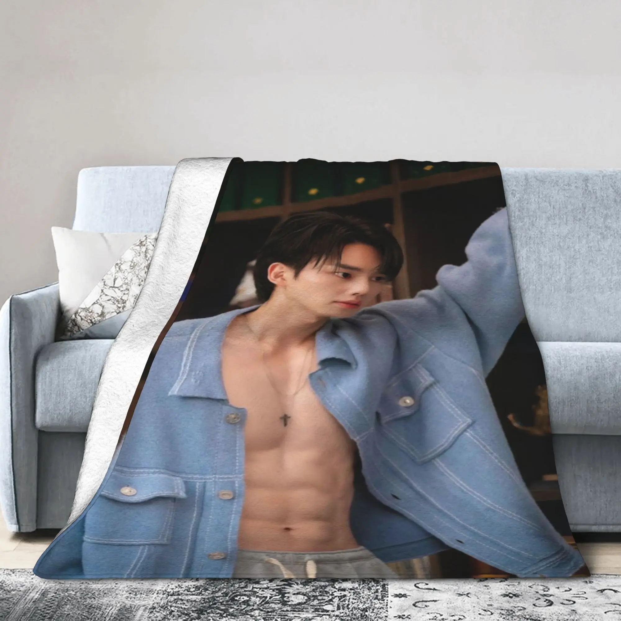 Song Kang my demon actor Blankets Fleece  Cozy Ultra-Soft Throw Blankets for Bedroom Bedspreads