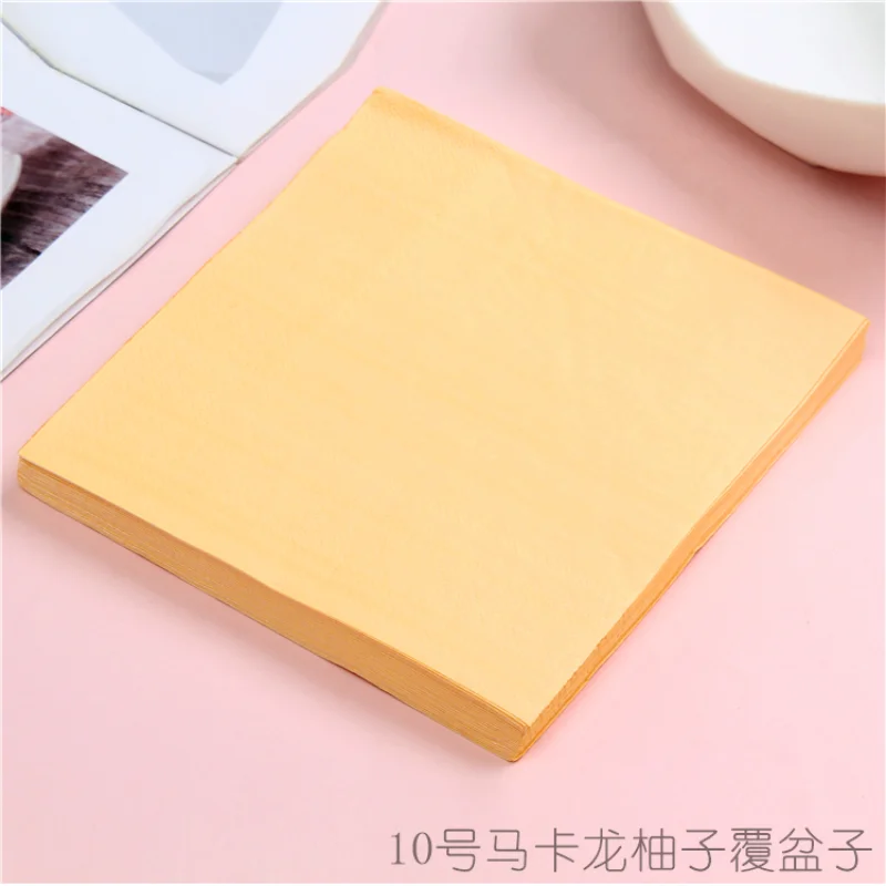 Food Grade Macaron Coloured Tissue Paper Solid Print Coloured Napkins Ins Style Facial Napkins Party Placemats Paper Towel Cheap