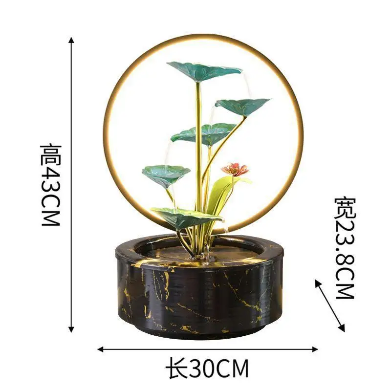 HYS Feng Shui Wheel Lucky Water Ornaments Ornaments Living Room Office Circulating Water Housewarming New Home