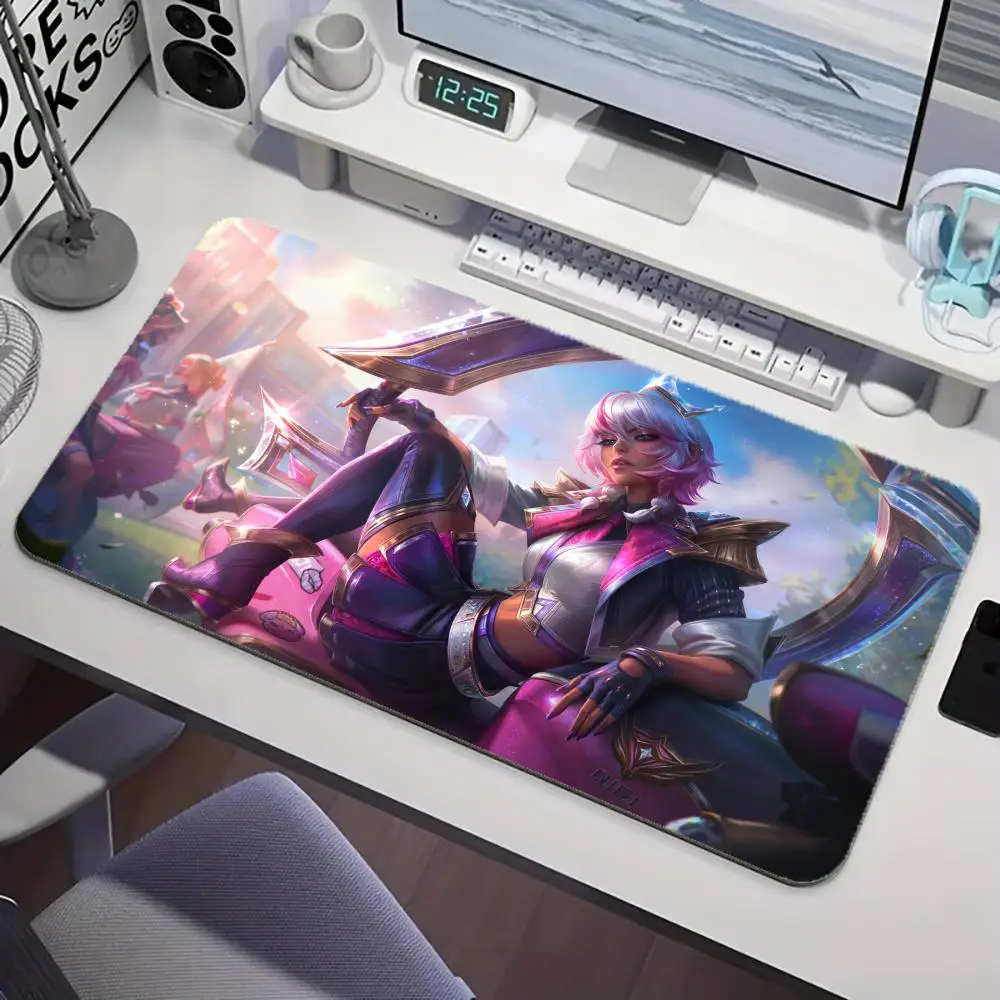 Mouse Pad PC 900x400mm Colorful Graffiti Desktop Mouse Mat League of Legends Mousepad Laptop Arcane Anime Girl Keyboard Mat