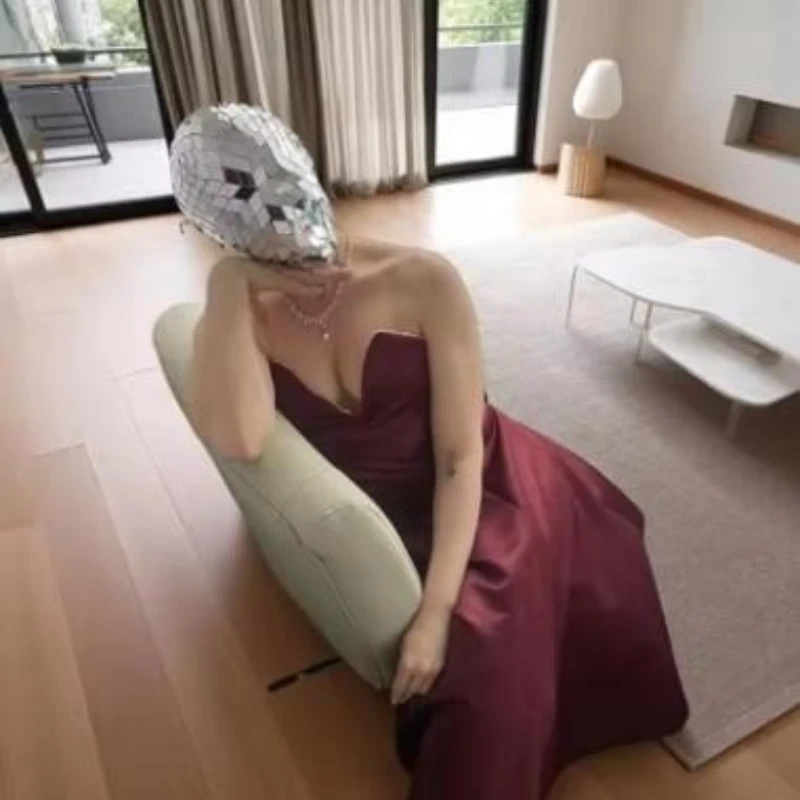 Sliver Mirror Rhombus Lens Hood Mask Mirrored Street Performance Headwear Silver Lens Helmet Art Styling Props Cosplay Hat