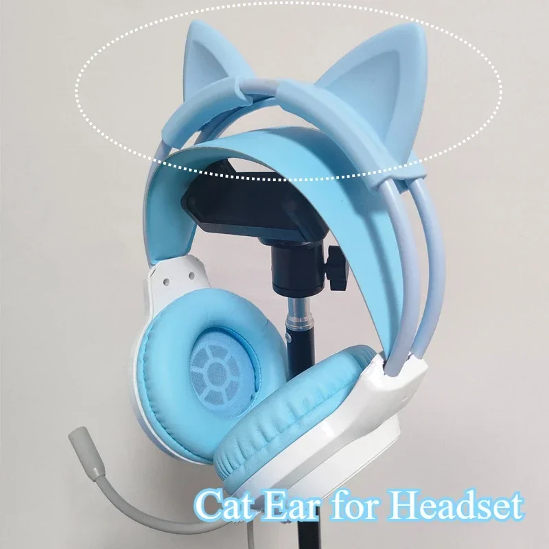 1 Paar Kleur Kat Oren Decoratie voor E-sport Game Live Hoofdtelefoon Afneembare Headset DIY Accessoires Verpakt Rand Siliconen Mouw