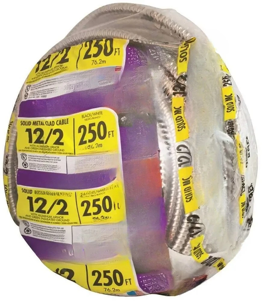 أداة 68580055 كابل ألومنيوم Thhn 12/2 Ga B/W/أخضر (250 قدم) مضمون أصلي