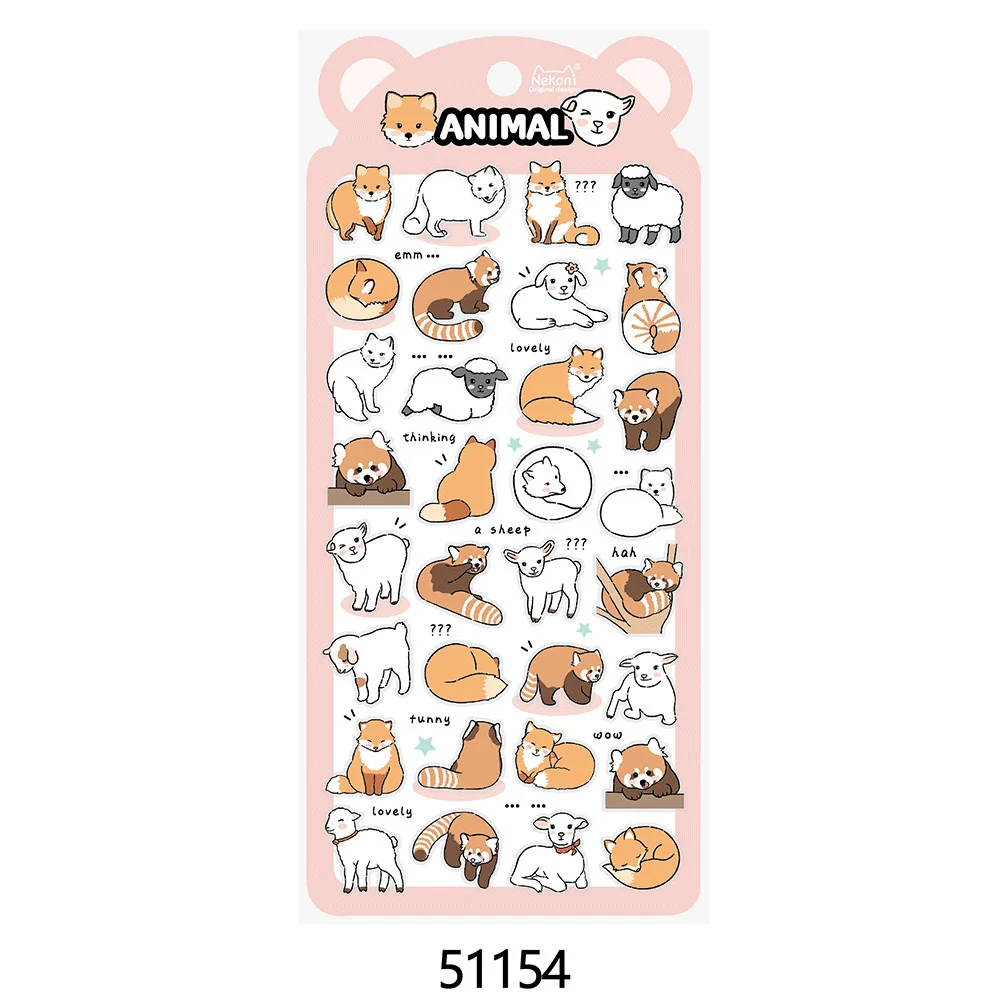 Kawaii Stickers Cartoon Animals Pets Cat Dog Hand Account Decorative Sticker Gifts Kids Toy