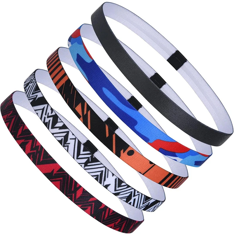 

Yoga Running Outdoor Fitness Headband Sport Hair Band Anti-slip Elastic Sweatband Gym Sport Headband Stripe Print Headwear