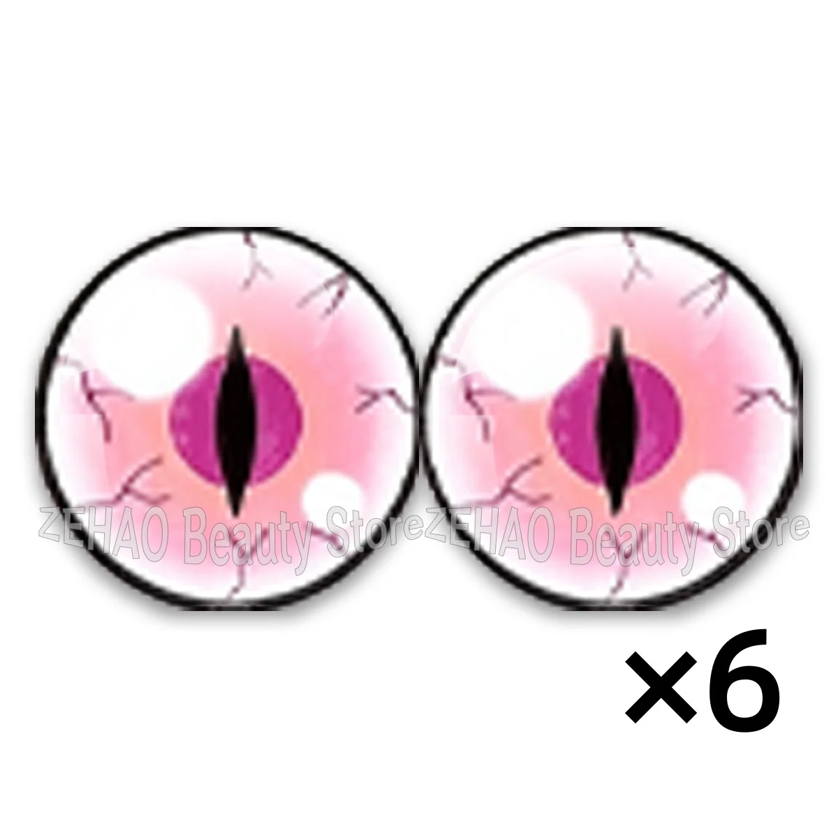 12 Pieces Per Pack Black Pink Beast Anime Doll Eyes Chip Round Cabochon 10MM-40MM DIY Blyth BJD Doll Eye Chip Accessory JD36