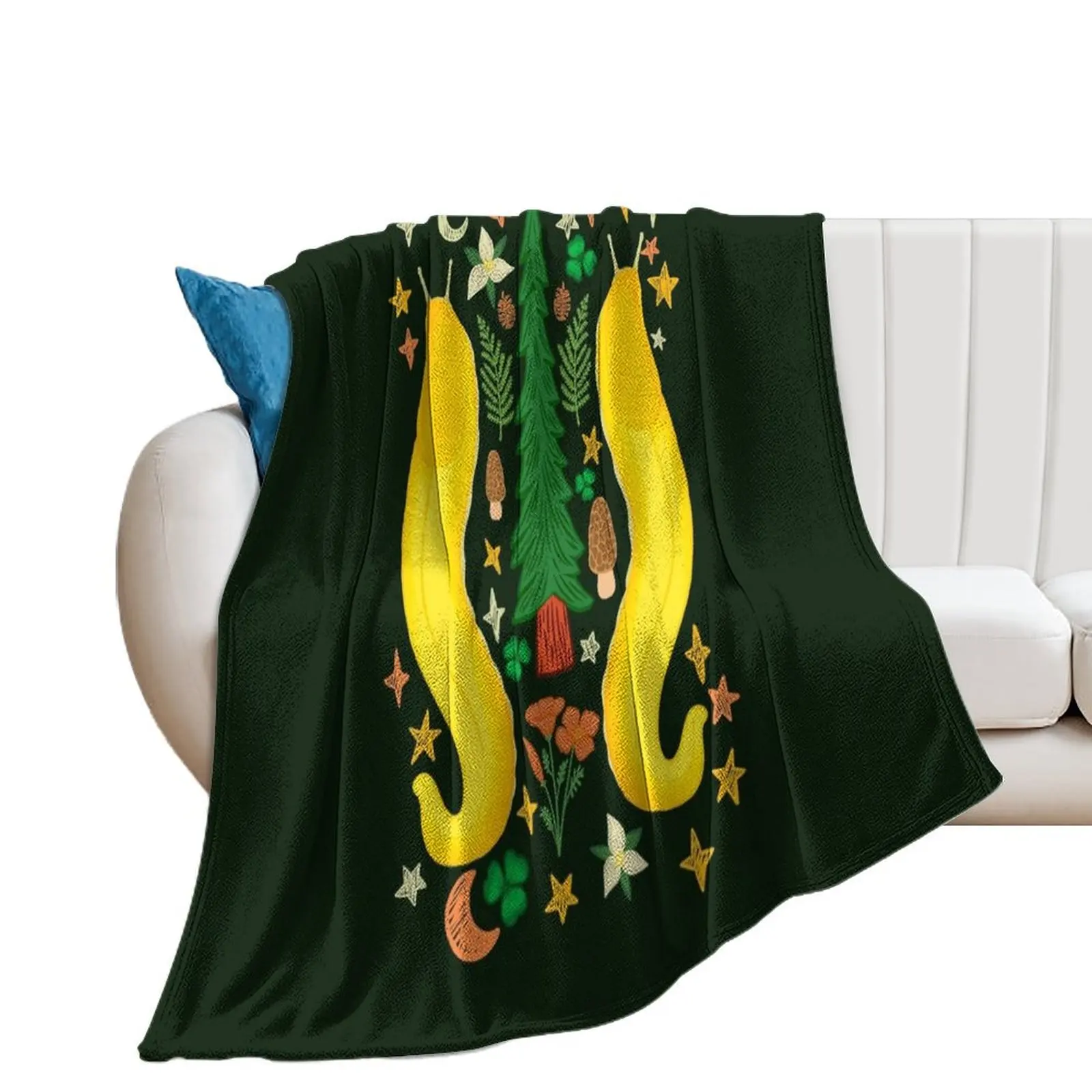 

BANANA SLUG FOLK ART Throw Blanket Bed Fashionable Loose Plaid Thermal Blankets