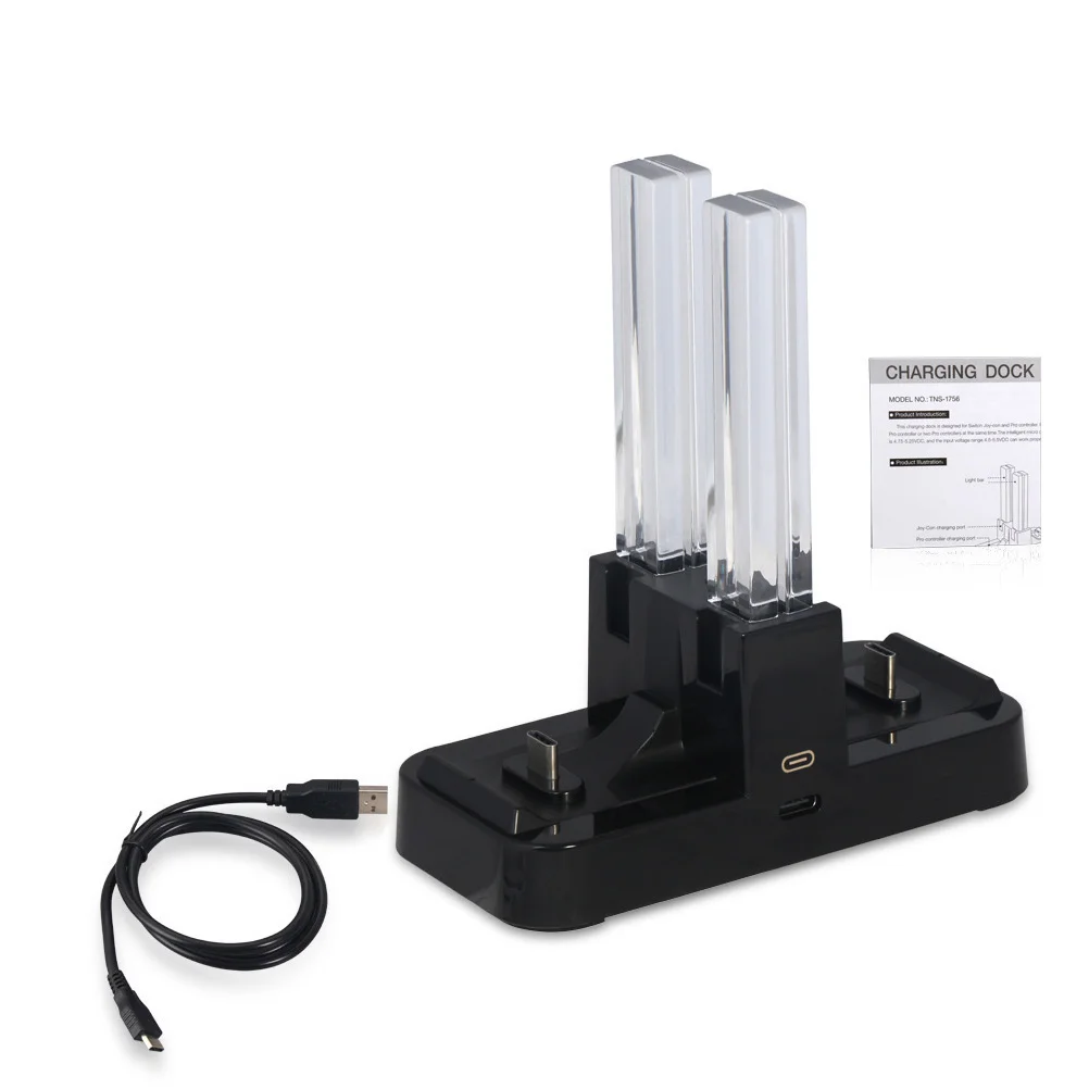 

2pcs Charging Dock For Controller Colorful Light Column Charging Station With Usb Type-C, Finish, Multi