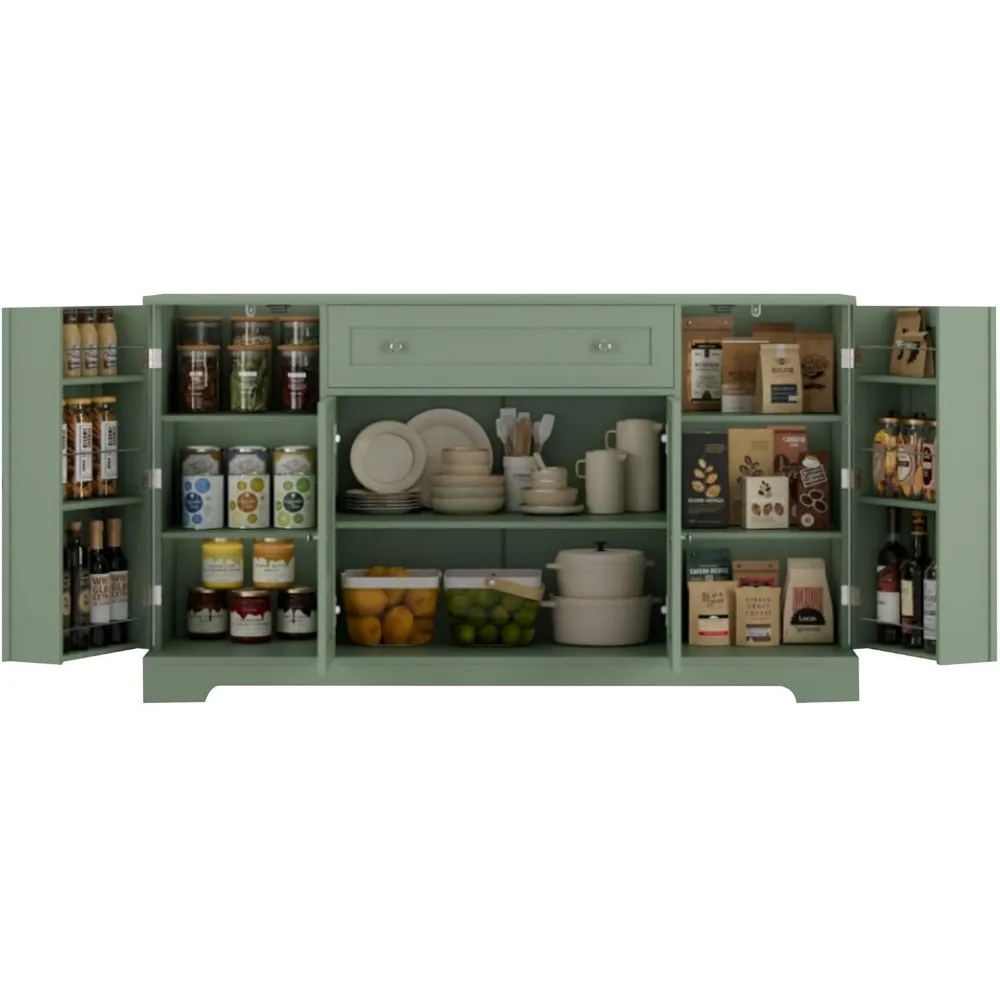 

54" Buffet Cabinet with Storage, Modern Kitchen Buffet Sideboard with Drawer, Wood Coffee Bar Station with Adjustable Shelves,