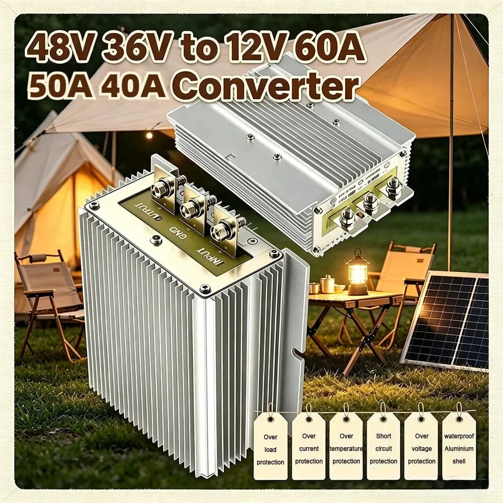 48V 36V to 12V 40A 50A 60A Voltage Converter Truck Power Transformer Voltage Reducer Power Converter Step-down Voltage Regulator
