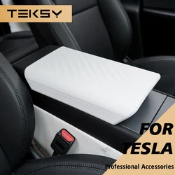 TEKSY for Tesla Model Y L / Y  Juniper 2026 Model 3 Highland TPE Case Center Console Arm Rest Lid Armrest Cover Accessories