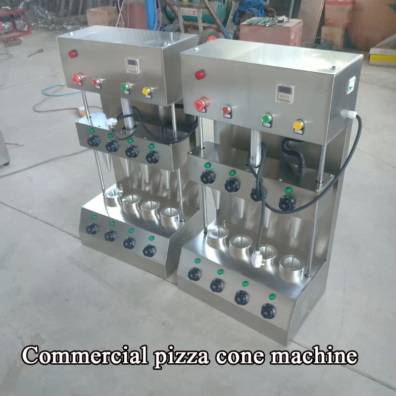 110v 220v 2 cones forma de concha cone de pizza que faz a máquina rotativa cone de pizza forno aquecedor de cone de pizza vitrine