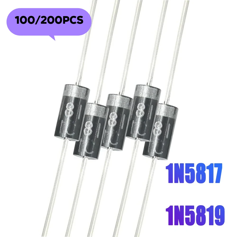 100/200PCS 1N5817 1N5819 Diode 1A DO-41 Schottky Dioden Kit Elektronische Komponenten